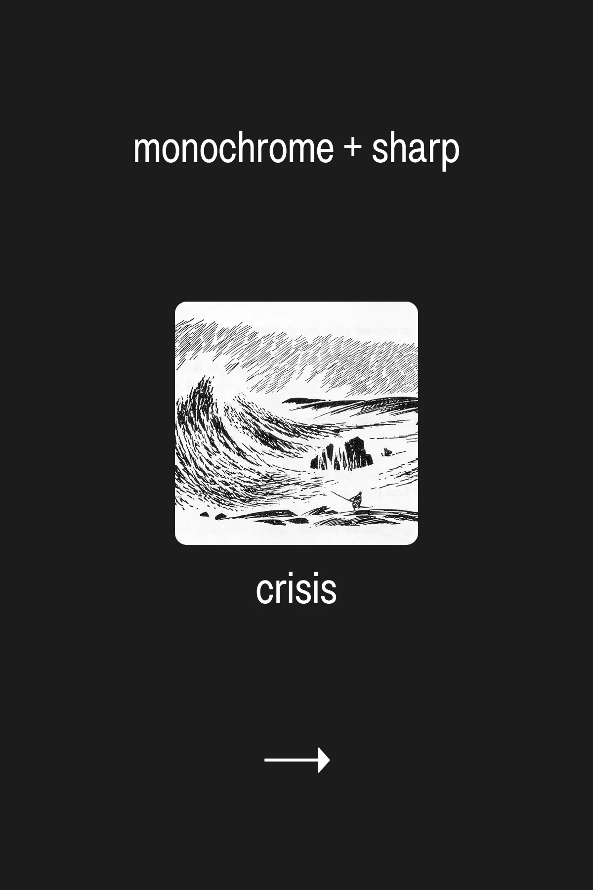 near-monochrome + hard graphite